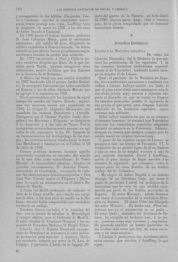 Página 108 Tomo I.  Tratado II.  Las Ciencias Naturales en España y America.