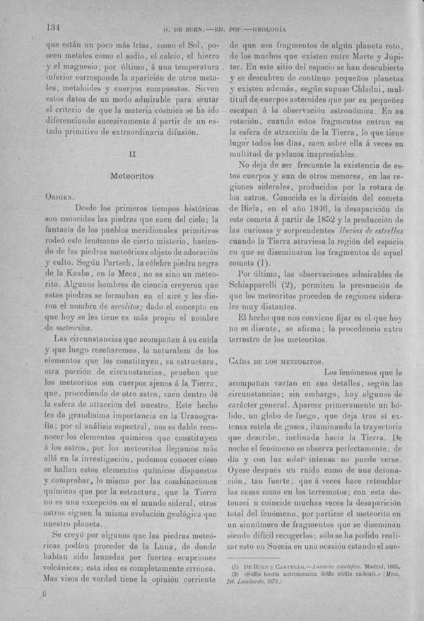 Página 134 Tomo I.  Tratado III.  Geología. Uranografía y Morfología terrestre.