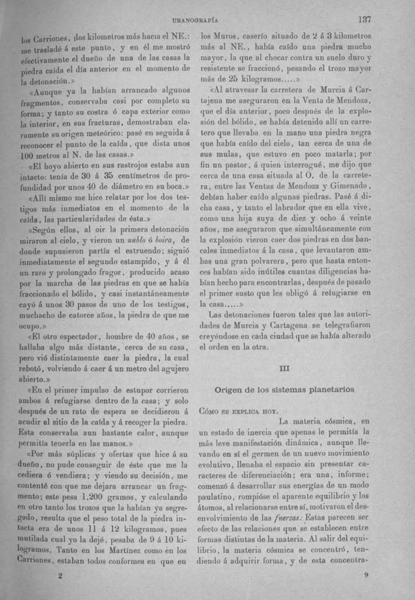 Página 137 Tomo I.  Tratado III.  Geología. Uranografía y Morfología terrestre.