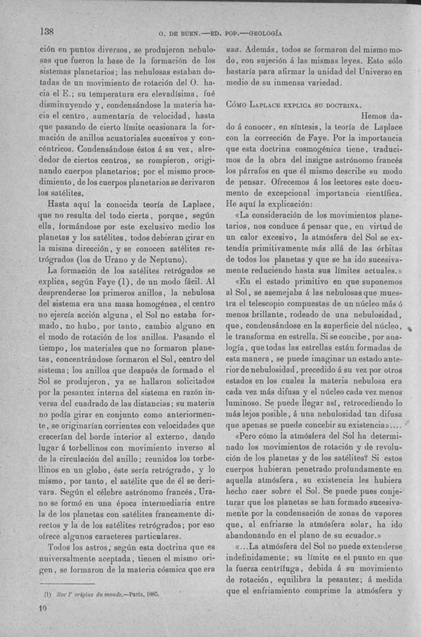 Página 138 Tomo I.  Tratado III.  Geología. Uranografía y Morfología terrestre.