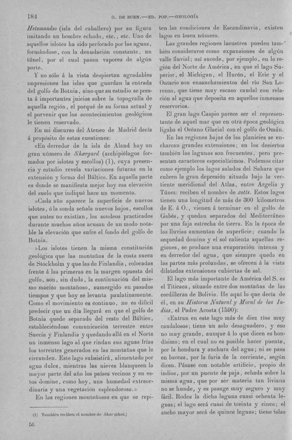 Página 184 Tomo I. Tratado III. Geología. Primera parte Morfología terrestre.