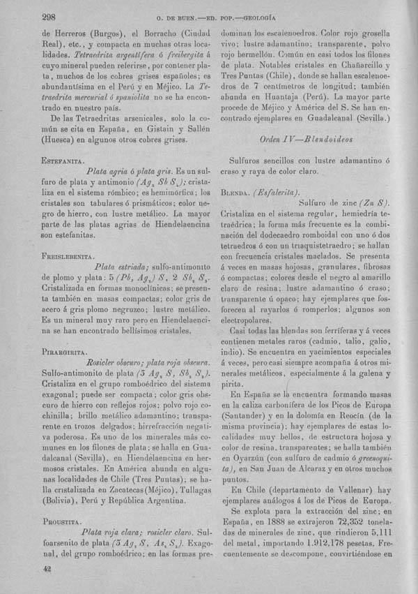 Página 298 Tomo I. Tratado V. Geología. Mineralogía especial.