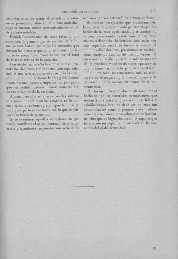 Página 443 Tomo I. Tratado VII. Geología. Fisiología de la tierra. Minerogenesia petrogenesia geogenesia.
