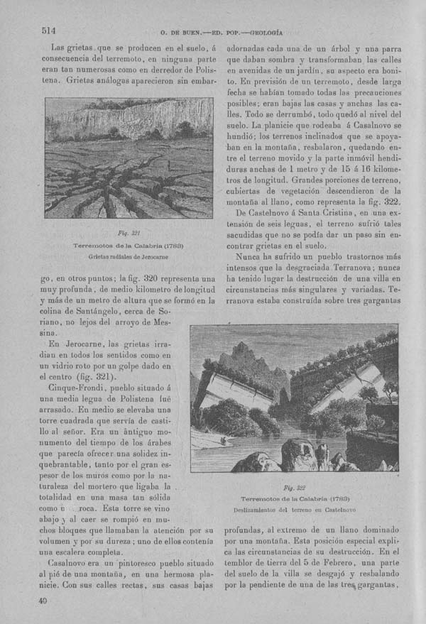 Página 515 Tomo I. Tratado VIII. Geología. Movimientos continentales y terremotos.