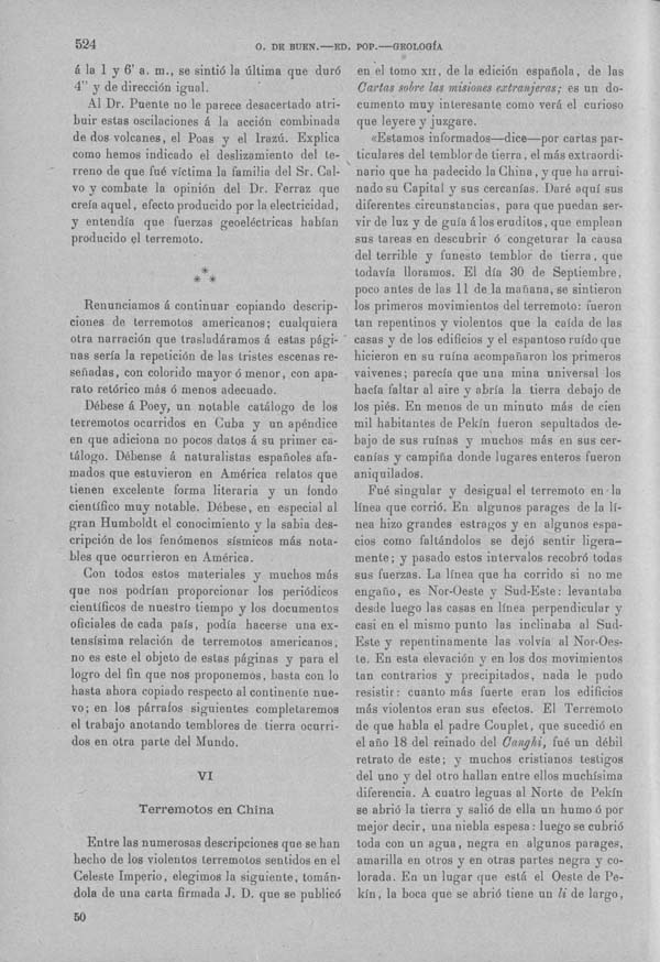 Página 525 Tomo I. Tratado VIII. Geología. Movimientos continentales y terremotos.