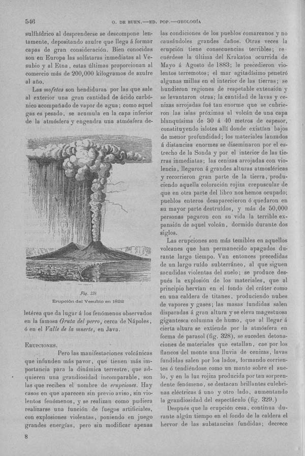 Página 546 Tomo I. Tratado IX. Geología. Volcanes y geiseres.