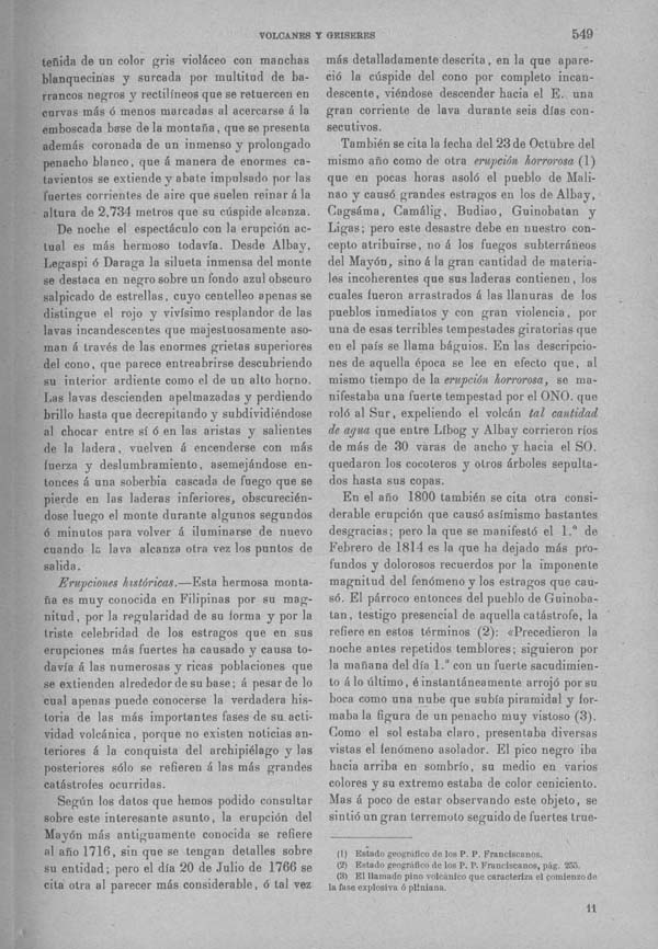 Página 549. Tomo I. Tratado IX. Geología. Volcanes y geiseres.