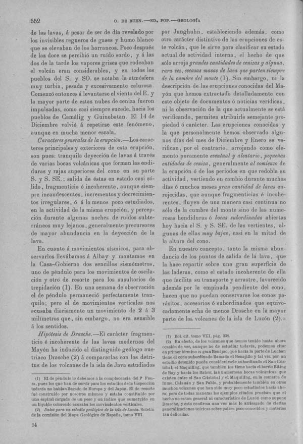 Página 552. Tomo I. Tratado IX. Geología. Volcanes y geiseres.