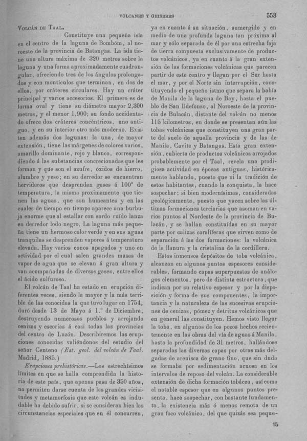 Página 553. Tomo I. Tratado IX. Geología. Volcanes y geiseres.
