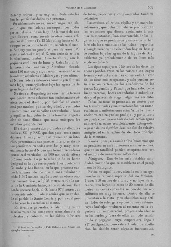 Página 563. Tomo I. Tratado IX. Geología. Volcanes y geiseres.