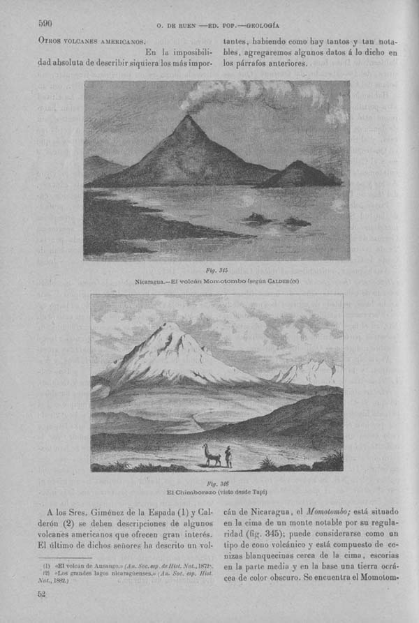 Página 590. Tomo I. Tratado IX. Geología. Volcanes y geiseres.