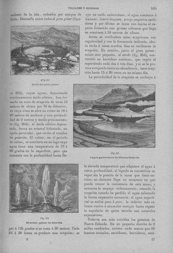 Página 595. Tomo I. Tratado IX. Geología. Volcanes y geiseres.
