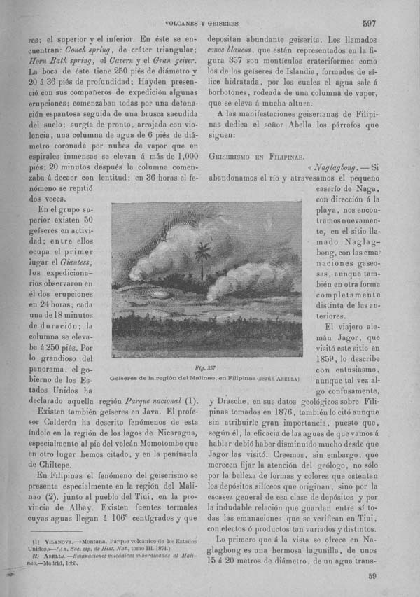 Página 597. Tomo I. Tratado IX. Geología. Volcanes y geiseres.