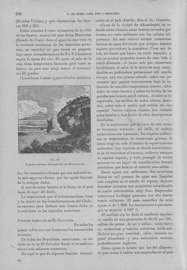 Página 600. Tomo I. Tratado IX. Geología. Volcanes y geiseres.