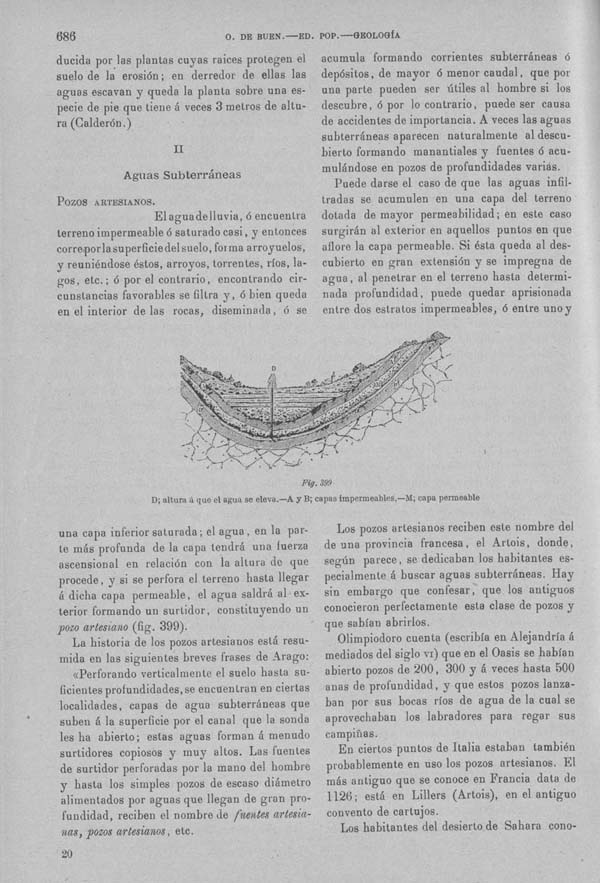 Página 686. Tomo I. Geología. Tratado XI. Labor geológica de la atmósfera, el agua liquida y los seres vivos.