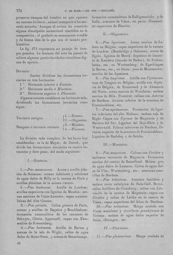 Página 772. Tomo I. Geología. Tratado XII. Geología Histórica. Descripción de los terrenos y fósiles característicos.