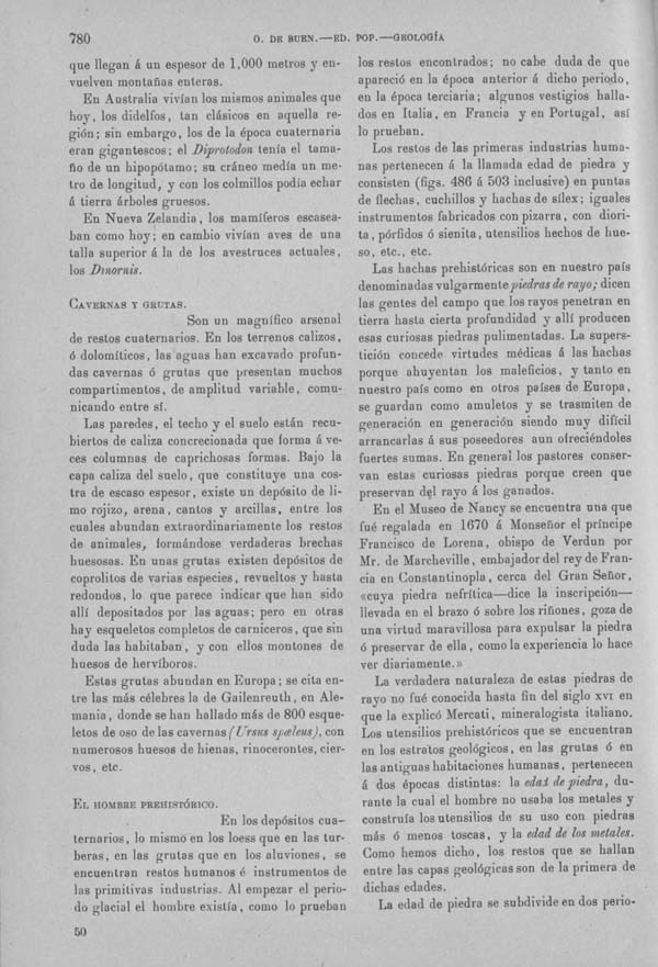 Página 780. Tomo I. Geología. Tratado XII. Geología Histórica. Descripción de los terrenos y fósiles característicos.