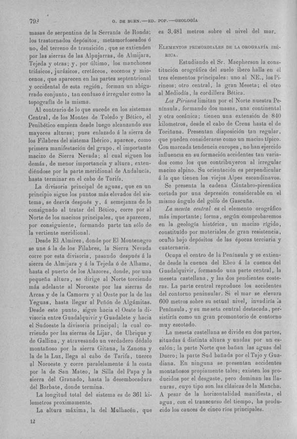 Página 798. Tomo I. Geología. Tratado XIII. Geología especial de España. (Primera parte).