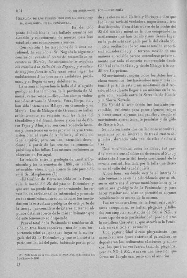 Página 814. Tomo I. Geología. Tratado XIII. Geología especial de España. (Primera parte).