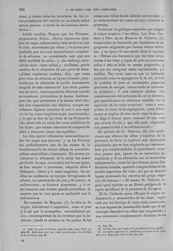 Página 820. Tomo I. Geología. Tratado XIII. Geología especial de España. (Primera parte).