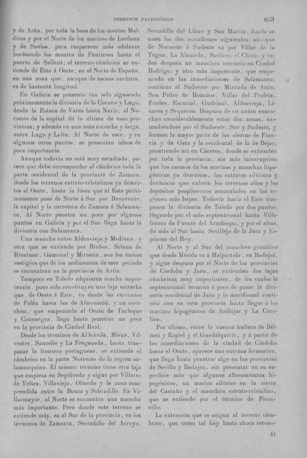 Página 853. Tomo I. Geología. Tratado XIV. Geología especial de España. (Segunda parte).