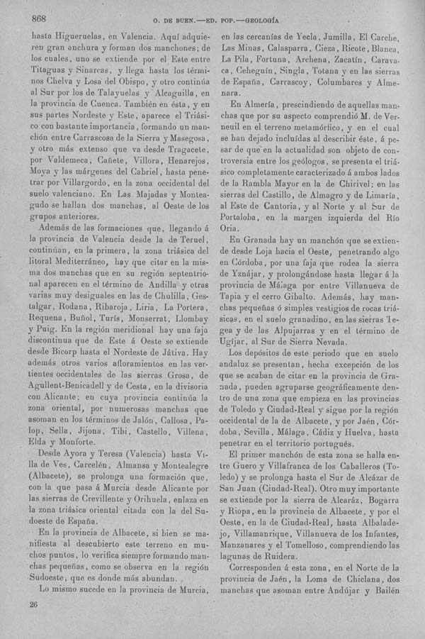 Página 868. Tomo I. Geología. Tratado XIV. Geología especial de España. (Segunda parte).