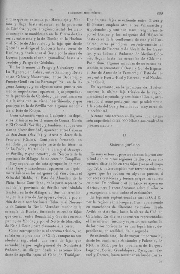 Página 869. Tomo I. Geología. Tratado XIV. Geología especial de España. (Segunda parte).