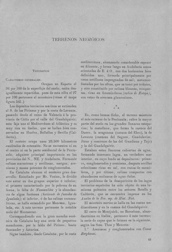 Página 885. Tomo I. Geología. Tratado XIV. Geología especial de España. (Segunda parte).