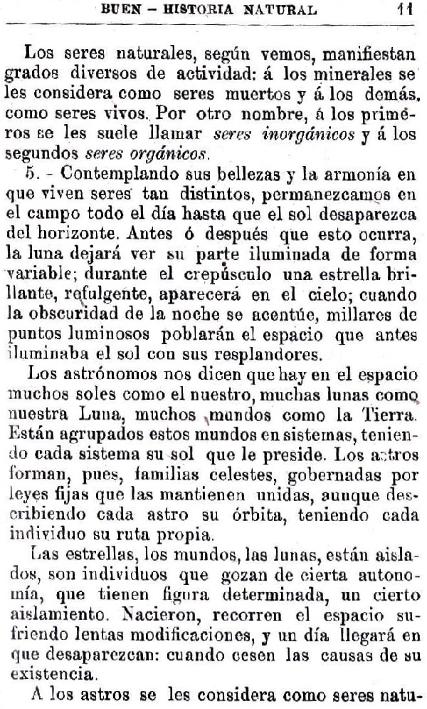Página 11. Los seres naturales. Manual Soler 2, de Historia Natural por Odón de Buen. Página 11. Los seres naturales. Manual Soler 2, de Historia Natural por Odón de Buen.